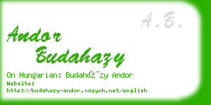 andor budahazy business card